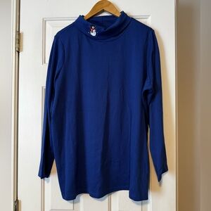 ☃️ NWT The Quacker Factory Snowman Mock Neck Top - Women's 2X 0559